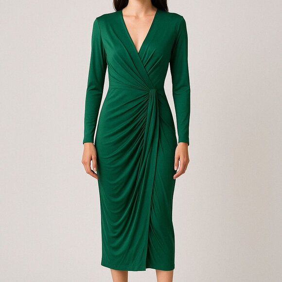 Alice + Olivia basil green long sleeve dress size 6